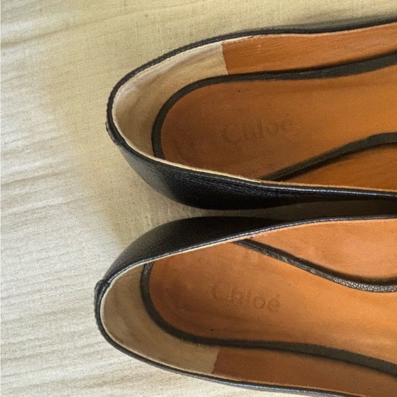 Chloe Italian Leather Pointed Toe Flat Sz 37 black - Picture 6 of 11